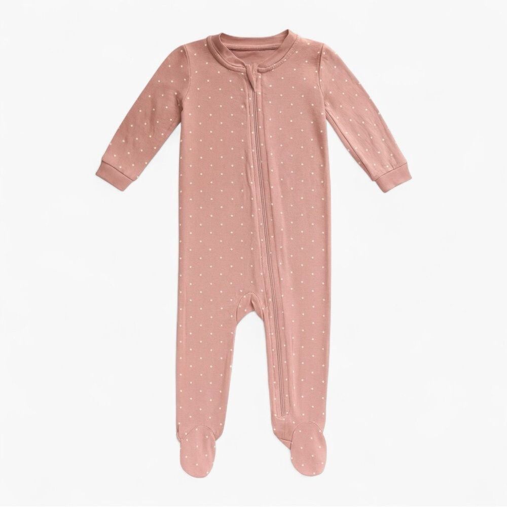 Milkberry Bamboo Polka Dot Footie Pajamas Pink 0-3M Baby Sleeper